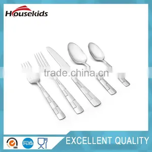 Silver Checkered Stainless Steel Flatware thumbnail-2