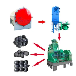 Automatic Coconut Shell Wood Sawdust Charcoal Coal Ball Briquette Production Line EPC thumbnail-1
