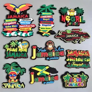 Wholesale Price Personalized Jamaica Kingston Negril Beach Tourist Souvenirs Custom 3D Soft PVC Rubber Refrigerator Fridge Magnets Factory thumbnail-1