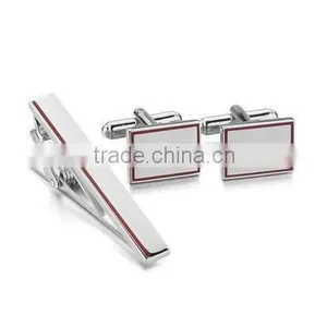New And Hot Fashion Men's Cufflinks And Necktie Tie Clip Bar Set thumbnail-1