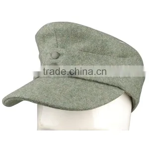 WWII German Officer Panzer Wool Field Military Cap Hat thumbnail-2