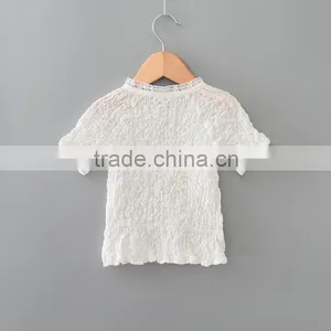 Cheap and Hot Selling Korean Style Baby Girls Tops Round Neck t Shirt Sleeveless Fold Bubble Shirts thumbnail-4