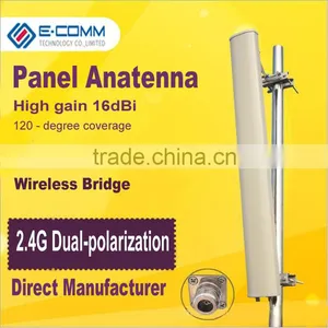Hot Sale!!2.4 Ghz Wireless WIFI High-gain16dBi Bridge 120 Degrees Outdoor Dual Polarization Directional Sector Panel Antenna thumbnail-1