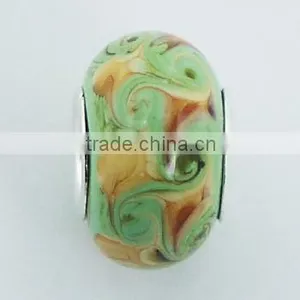 Murano Glass Bead Amazing Nature Colors 925 Silver Core thumbnail-1