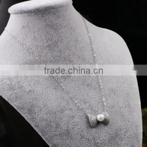Factory Price 925 Silver Silver Jewelry cz Ball Necklace for Women thumbnail-3