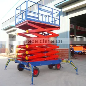 Good Quality Adjustable Mobile Scissor Lift /moving Platform With With Four Wheels thumbnail-1