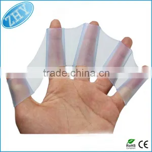 2016 Silicone Swimming Finger Webbed Gloves Frog Hand Flippers Gear Fins Palm Paddle thumbnail-1