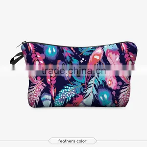 Digital Print Modern Fashion Usa Sexy Ladies Plumaje Cosmetic Bag Quality Choice thumbnail-1