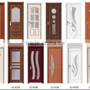 PVC Wooden Door With Glass thumbnail-2