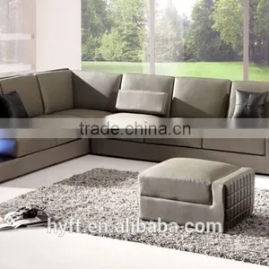 Northern Europe Nordic Style Genuine Italy Leather Corner Office Sofa HYZ32 thumbnail-1