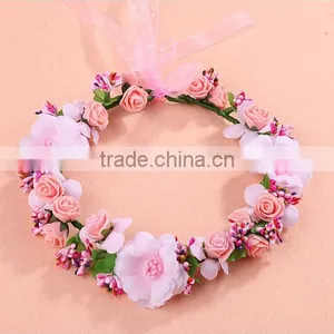 New Natural Touch Artificial Flower Foam Head Wreath for Wedding Bridal Headdress Wedding Flower Headband Flower thumbnail-1