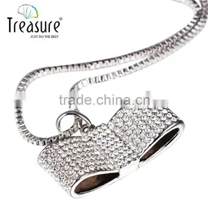 Foreign Trade Big-name Fashion Jewelry Temperament Full of Diamond Alloy Necklace Silver Necklace Wholesale European and America thumbnail-3