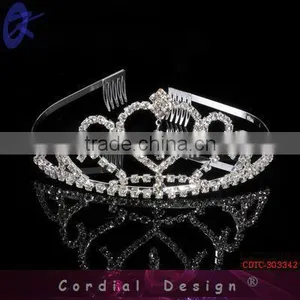 Lovely Heart Crystal Tiaras Crowns For Wedding Pageants thumbnail-1
