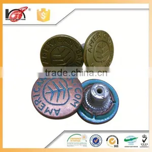 Metal Embossed Logo Official Shirts for Men Pants Fastener for Jeans thumbnail-4