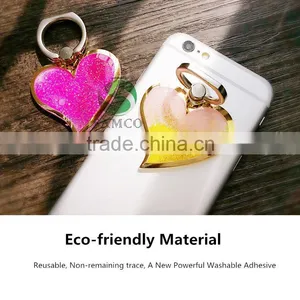 Samco Romantic Heart Liquid Quicksand Universal 360 Degree Rotating Cell Phone Stand Holder Ring thumbnail-2