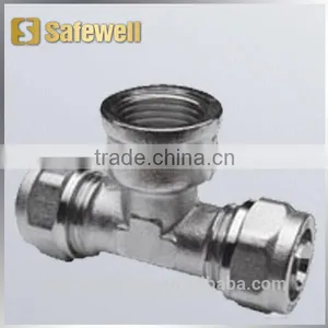 Equal Tee Brass Compression Fitting thumbnail-1