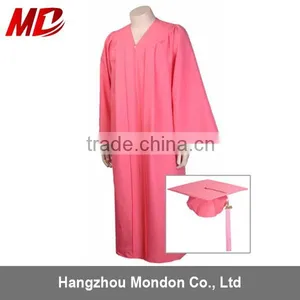 High School Graduation Gown Academic Robe With Pink Color thumbnail-1