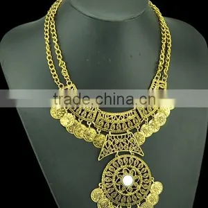 2016 Gypsy Coin Tassel Collar Bohemian Vintage Exaggerate Necklace thumbnail-4
