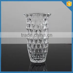 Home Goods Decoration Diamond Design Crystal Glass Cylinder Vases thumbnail-2