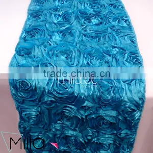 Satin Rosette Table Cloth Table Runner for Wedding Banquet Quality Choice thumbnail-4