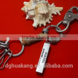 Antique Silver Alloy Keychain With Coiled Real Leather Cord and Beer Bottle Opener thumbnail-1
