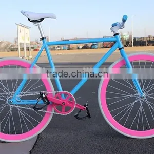 Good Quality Single Speed Fixed Bike Made in China Wholesale Cheap Price Bike 700C Colorful Fixed Gear Bike thumbnail-5