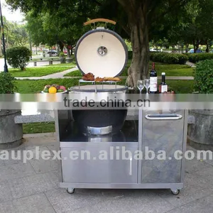 2013 Outdoor Luxurious Ceramic Kamado Oven With Stainless Steel Cart/table thumbnail-1
