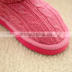 Crochet Knitting Cheap Indoor Outdoor Pink Baby Shoes for Girls thumbnail-4