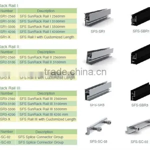 6005 Aluminum Extrusion Solar Support Mounting Rails thumbnail-3
