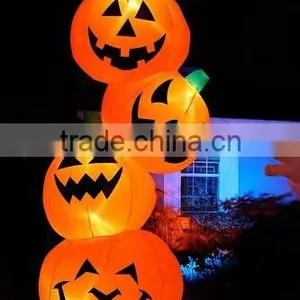 Halloween Decoration Pumpkin, Scary Cartoon Inflatable Pumpkin With Led thumbnail-1