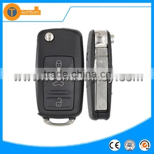 New Style Car Key Blanks Wholesale With Logo Key Shell Can't be Seperted 3 Button Flip Car Key Cover Shell Fob for VW Golf 4 5 6 thumbnail-1