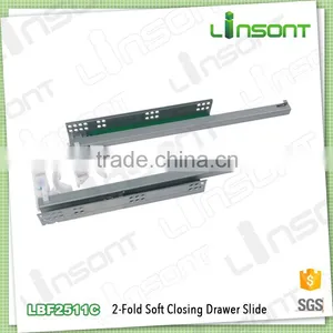 High Quality 2-fold Undermount Soft Close Industrial Slip and Slide Kitchen Accessories Drawer Slides thumbnail-1