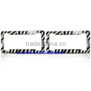 Zebra License Plate Frames (Set of Two) Made of Plastic thumbnail-1
