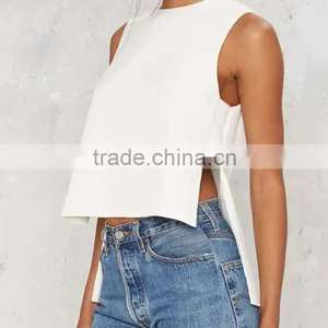Plain Dye Short Front Long Back Crop Top for Women thumbnail-1