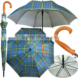 G32G Cheap Promotional Check Fabric Big Umbrella thumbnail-1