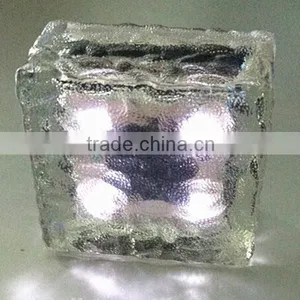 10*10*5CM 4LED Brightness Elegant Led Solar Ice Underground Brick Light thumbnail-1