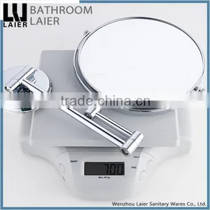 Direct Marketing Factory Round Desgin Brass Chrome Finishing Double Face Bathroom Accessories Wall Mounted Bathroom Mirror thumbnail-5