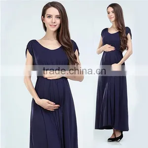 Long Breastfeeding Dress Maternity Clothes Fashionable thumbnail-2