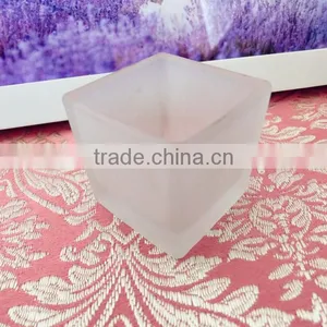 40ml Mini Frosted Glass Material Square Shaped Wax Oil Holder Empty Jar thumbnail-1