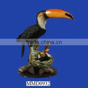 Resin Toucan & Babies Carved Animal Figurine thumbnail-1