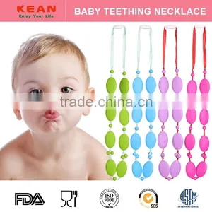 Kean BPA Free Saft Lovely Silicone Baby Beaded Necklace for Wholesale thumbnail-1