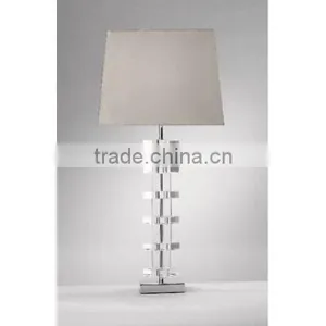 Modern Crystal Desk Lamp With Electrical Outlet thumbnail-1
