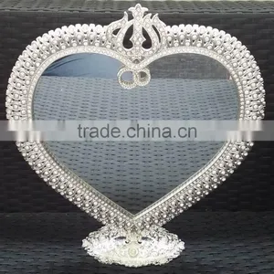 Heart Shaped Free Standing Decorative Muslim Metal Alloy Framed Mirror thumbnail-1