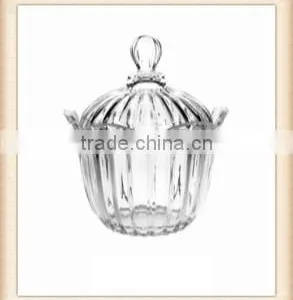 Wholesale Glass Candy Box With Lid ,Promotion Glass Sugar Bowl thumbnail-1