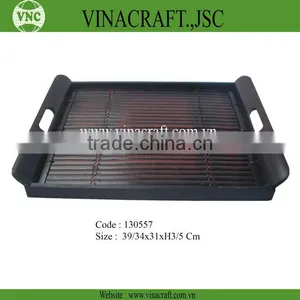 Bamboo Tea Tray With Handles thumbnail-1