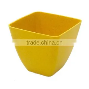 Colorful Square Bamboo Fiber Plant Pot thumbnail-1