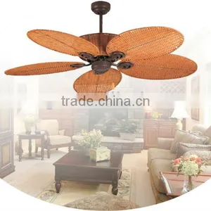 52" Eco-friendly Rattan Ceiling Fan With Reverse Control Af-accl-52-006 thumbnail-1
