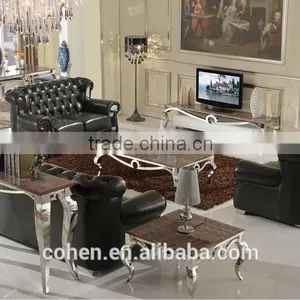 Foshan Craft Stainless Steel Marble Top Coffee Table B2132-3 thumbnail-1