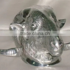 Handmade Decorative Goat Head,Animal Head Model,Goat Head Sculpture,Animal Decoration Goat Metal Head,Animal Head Statue thumbnail-1