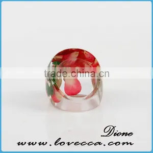 Blue Resin Ring Jewelry Lovely Flowers Resin Ring Women thumbnail-1